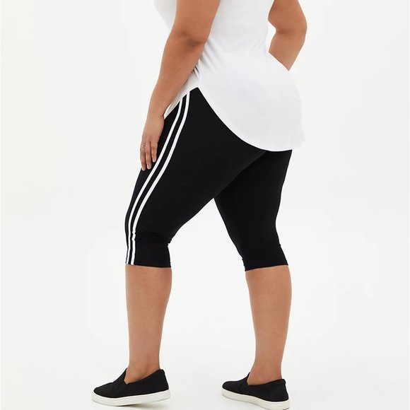 ♥️NWT VINTAGE TORRID DOUBLE SIDE STRIPE PEDAL PUSHER CROP LEGGING, Large Size 12 - Picture 6 of 10